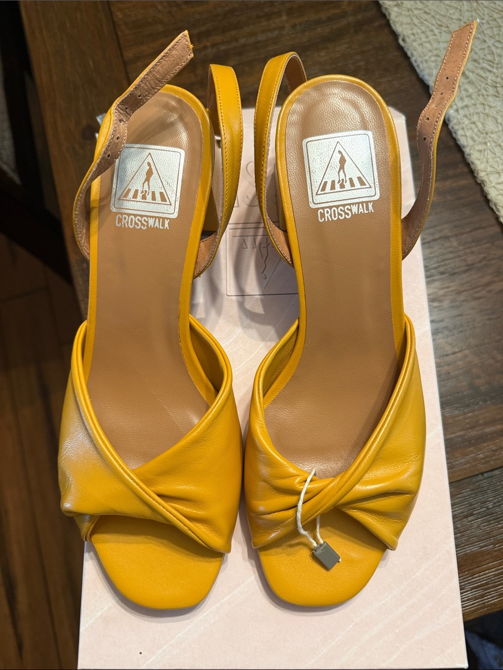 Mustard Yellow Knot Slingback Heels
